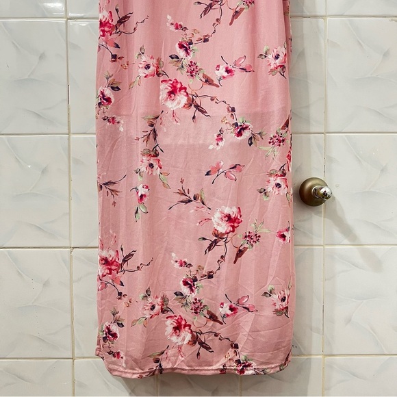 Vintage Caution To The Wind M Pink Floral Babydoll Flutter Sleeve Y2K Midi Dress - Picture 3 of 8